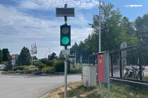 Semafory s informační LED tabulí k řízení provozu na výjezdu z areálu Hettich - #1