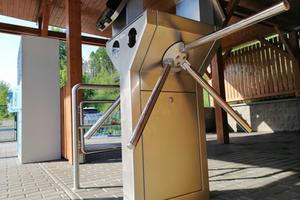 Double turnstile for checking tickets at the swimming pool
