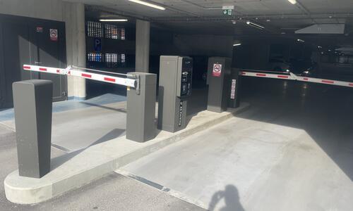 Parking system in a parking house near the centre of Kroměříž