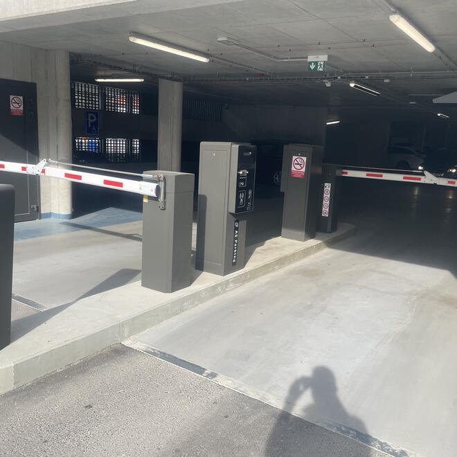 Parking system in a parking house near the centre of Kroměříž
