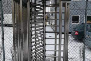 Turnstile doors for the outside entrance to the Olympus campus