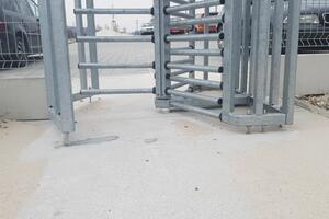 Three types of entrance turnstiles for access to the company premises